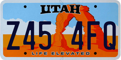 UT license plate Z454FQ