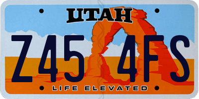 UT license plate Z454FS