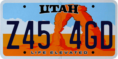 UT license plate Z454GD