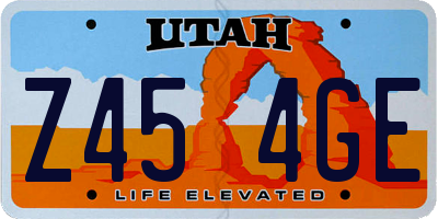 UT license plate Z454GE