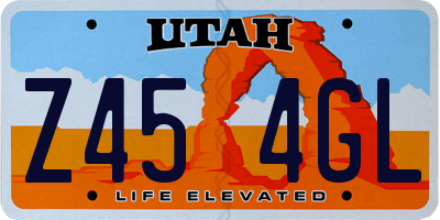 UT license plate Z454GL