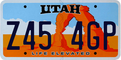 UT license plate Z454GP