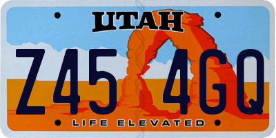 UT license plate Z454GQ