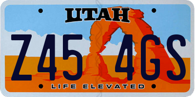 UT license plate Z454GS