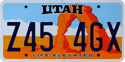 UT license plate Z454GX