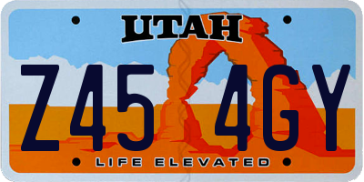UT license plate Z454GY