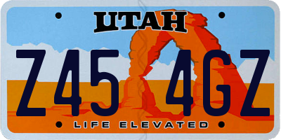 UT license plate Z454GZ