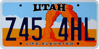 UT license plate Z454HL