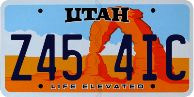 UT license plate Z454IC