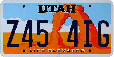 UT license plate Z454IG