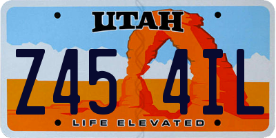 UT license plate Z454IL