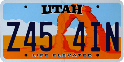 UT license plate Z454IN