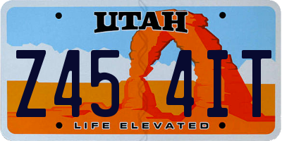 UT license plate Z454IT