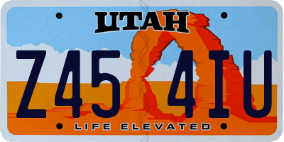 UT license plate Z454IU