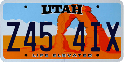 UT license plate Z454IX
