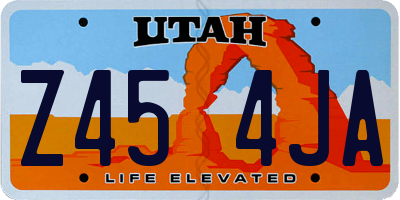UT license plate Z454JA