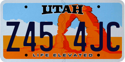 UT license plate Z454JC