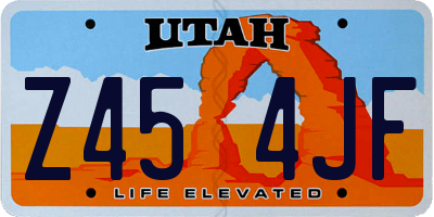 UT license plate Z454JF