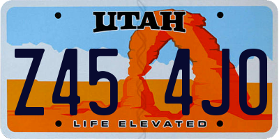 UT license plate Z454JO