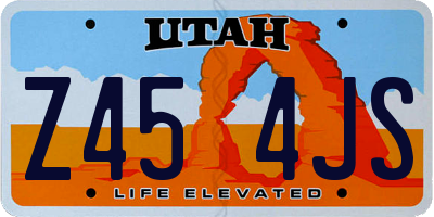 UT license plate Z454JS