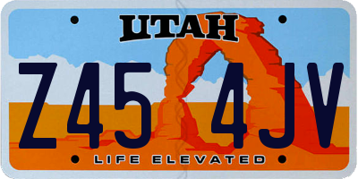 UT license plate Z454JV