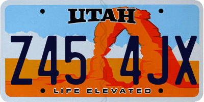 UT license plate Z454JX