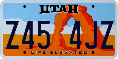 UT license plate Z454JZ