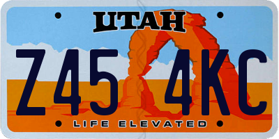 UT license plate Z454KC