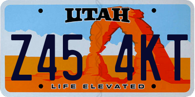 UT license plate Z454KT
