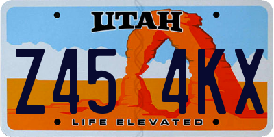 UT license plate Z454KX
