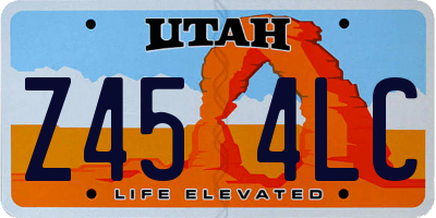 UT license plate Z454LC