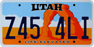 UT license plate Z454LI