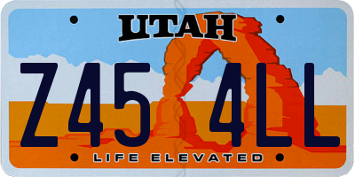 UT license plate Z454LL