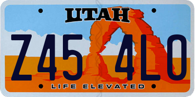 UT license plate Z454LO