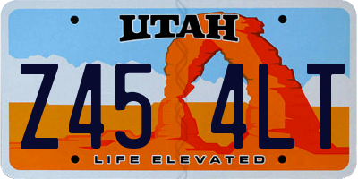 UT license plate Z454LT