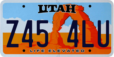 UT license plate Z454LU