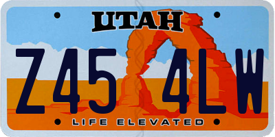 UT license plate Z454LW