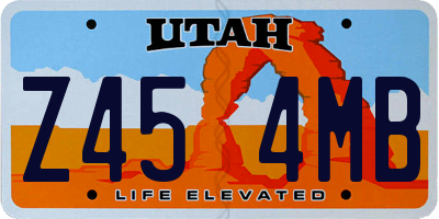 UT license plate Z454MB