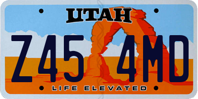 UT license plate Z454MD