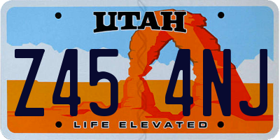 UT license plate Z454NJ