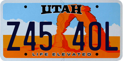 UT license plate Z454OL