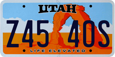 UT license plate Z454OS