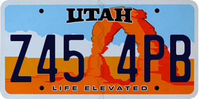 UT license plate Z454PB
