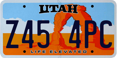 UT license plate Z454PC
