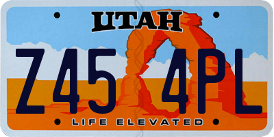 UT license plate Z454PL