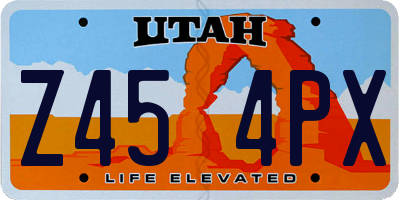 UT license plate Z454PX