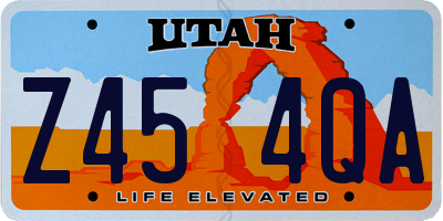 UT license plate Z454QA