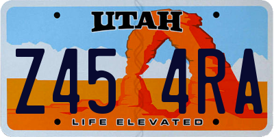 UT license plate Z454RA