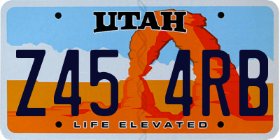 UT license plate Z454RB