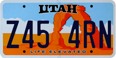 UT license plate Z454RN